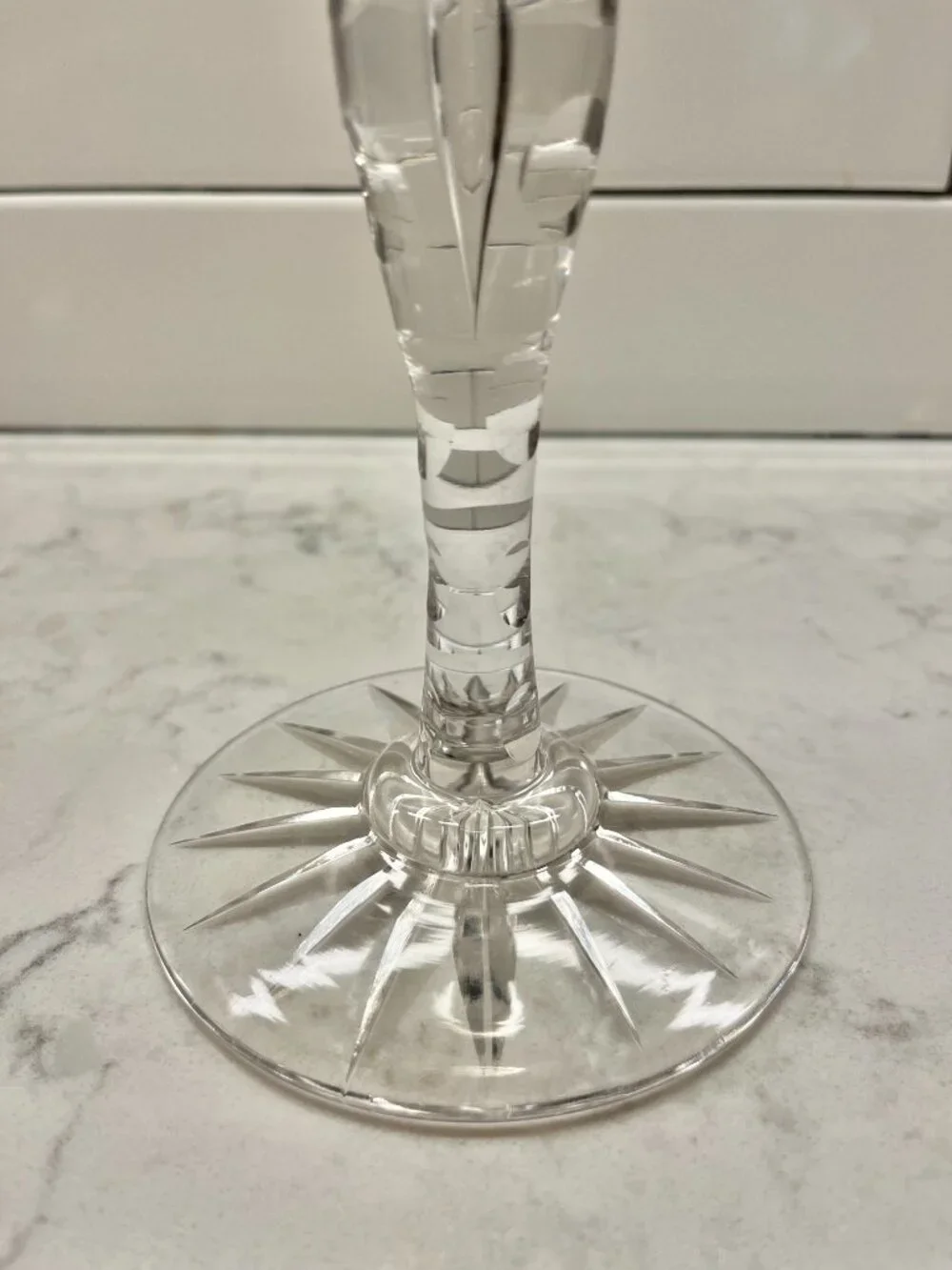 Gorgeous Antique APB American Brilliant Cut Crystal Pedestal Compote Tazza Bowl